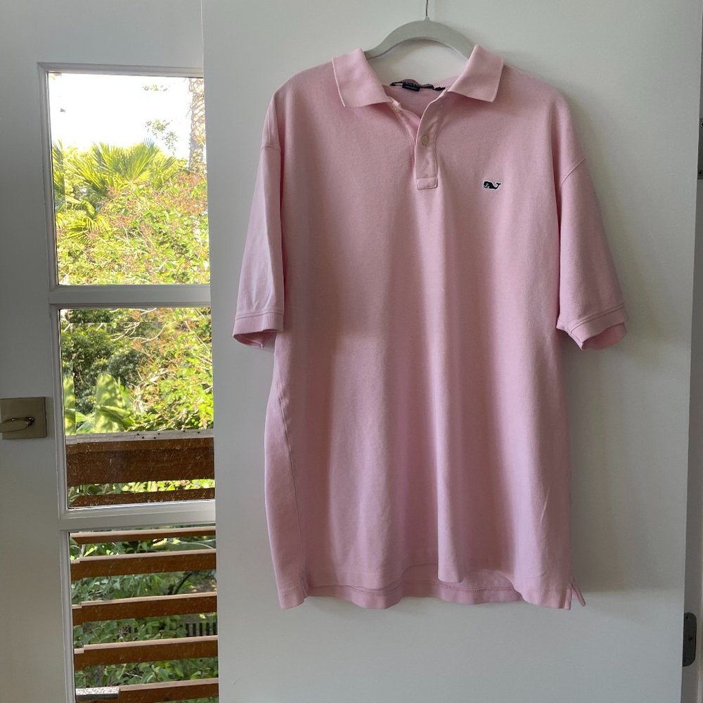 Vineyard Vines by Shep & Ian Short Sleeve ‎ Collared Shirt in Pink, Size L